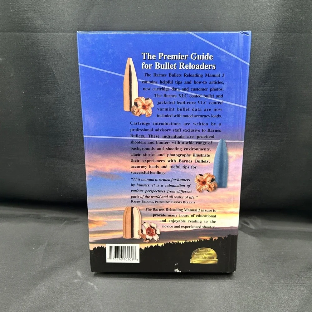 Barnes Bullets Reloading Manual Number 3 Hardcover 2001 Hunting Shooting Guide